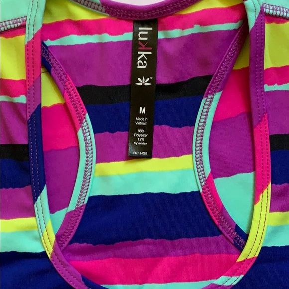 T-back Workout Tank Top Striped Fitness Yoga Gym - Picture 3 of 3